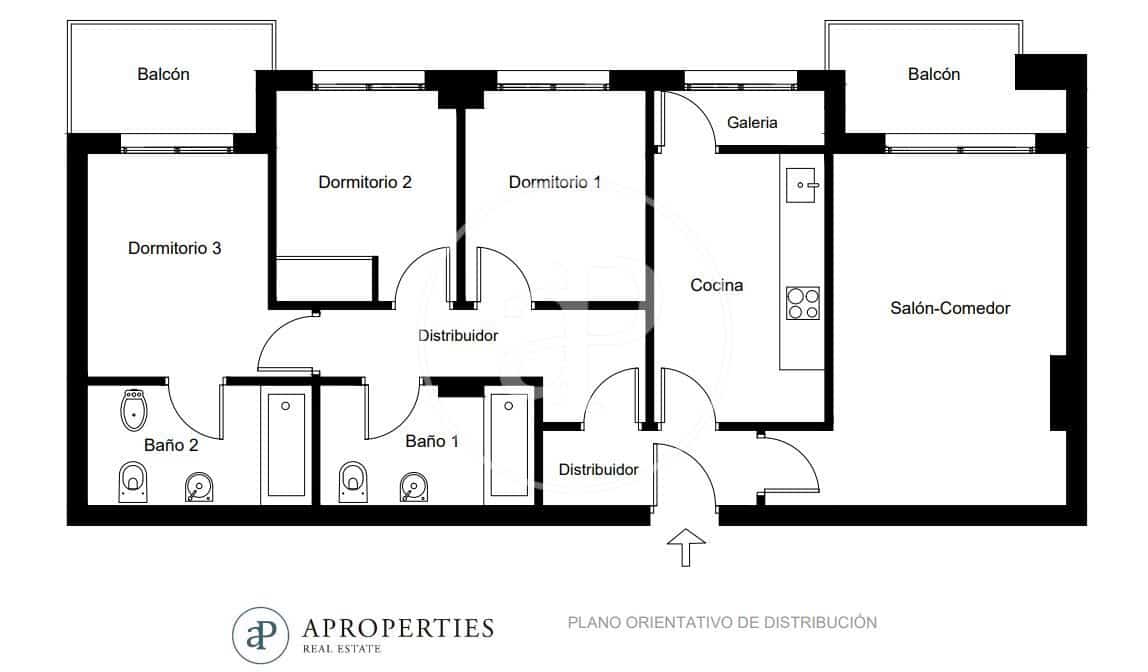 3 quarto Apartamento para arrendar em Valencia cidade com garagem - 1 800 € (Ref: 8764130)