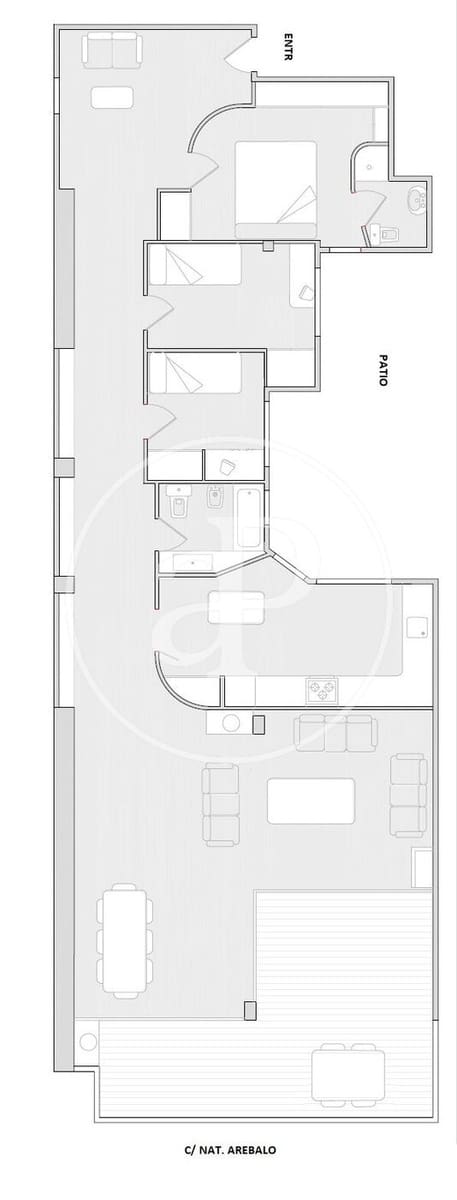 Penthouse de 3 chambres à louer à Valence ville - 2 300 € (Ref: 8926880)