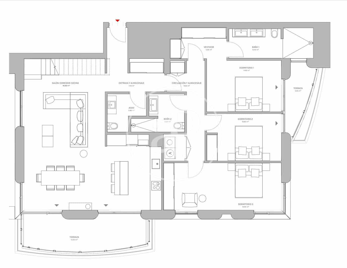 3 sypialnia Apartament na sprzedaż w Miasto Walencja z basenem - 1 720 000 € (Ref: 9075182)