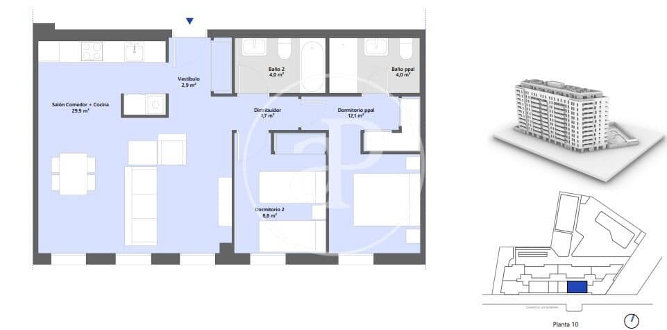 Apartamento de 2 habitaciones en València ciudad en venta - 480.000 € (Ref: 9303616)
