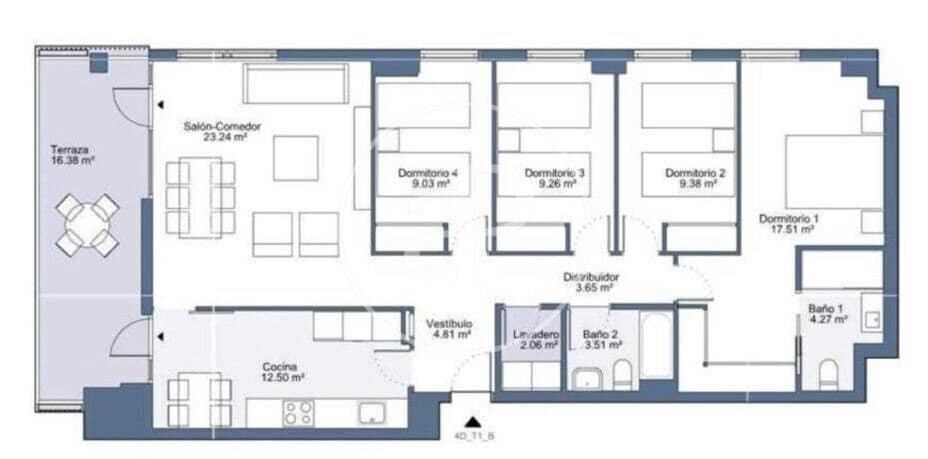 4 bedroom Apartment for sale in Valencia city with pool - € 775,000 (Ref: 9344854)