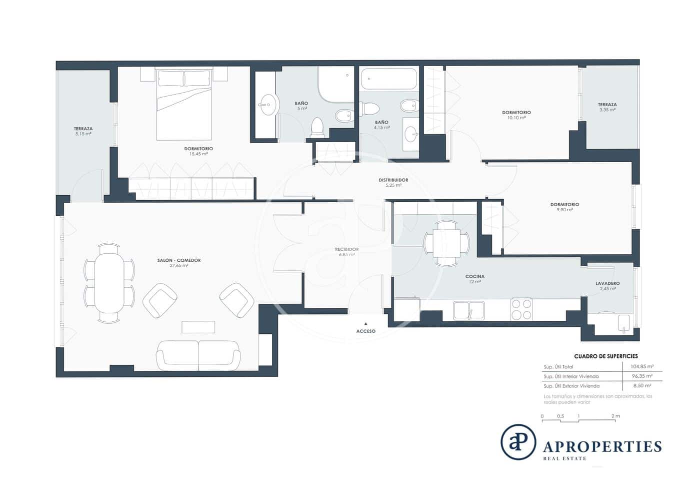 3 camera da letto Appartamento da affittare in Valencia citta - 1.800 € (Rif: 9349645)