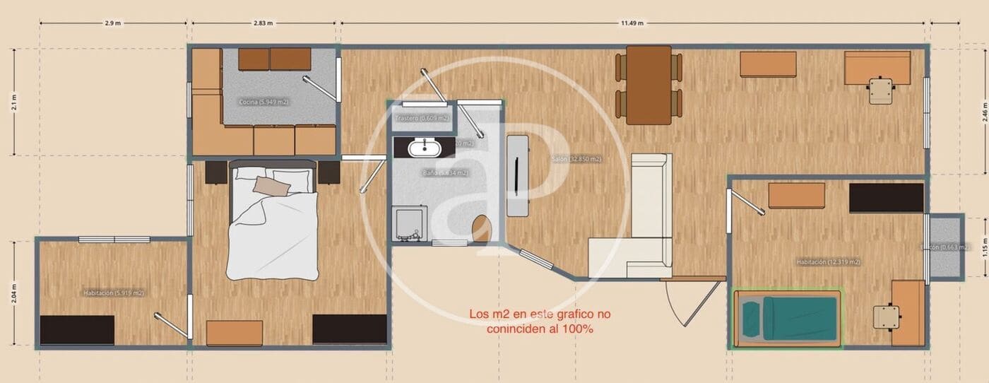 3 bedroom Apartment for rent in Valencia city - € 1,190 (Ref: 9446445)