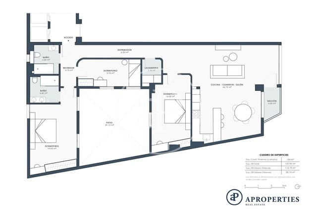 3 chambre Appartement à vendre à Ensanche - Diputacion, Alicante ville - 610 000 € (Ref: 9485353)