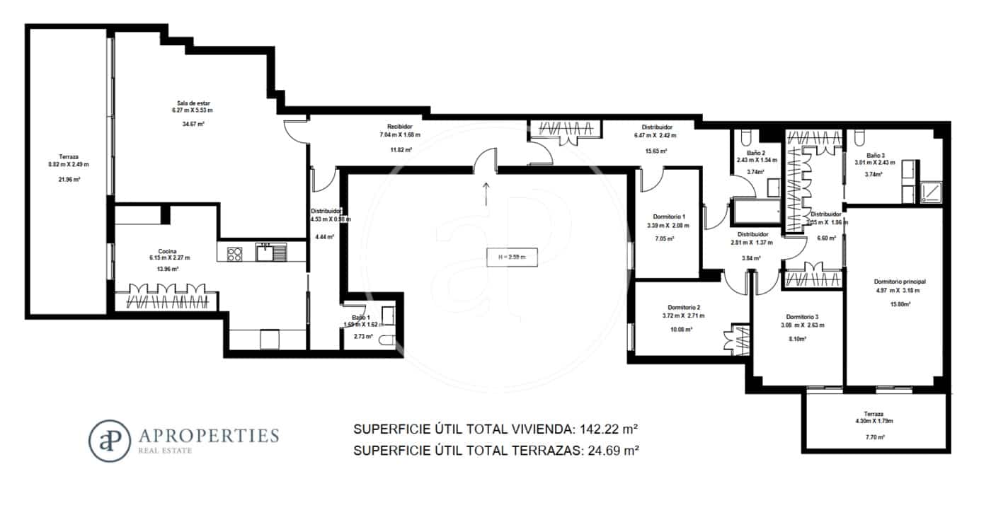 4 soverom Leilighet til leie i Valencia by - € 5 000 (Ref: 9599615)
