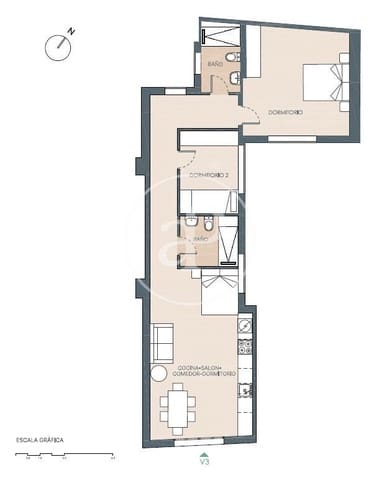 2 chambre Appartement à vendre à El Mercat, Valence ville - 449 000 € (Ref: 9656180)