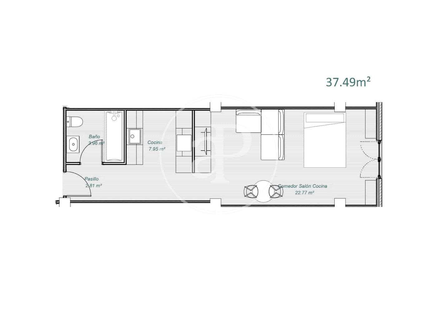 1 bedroom Apartment for rent in Valencia city - € 1,500 (Ref: 9860193)