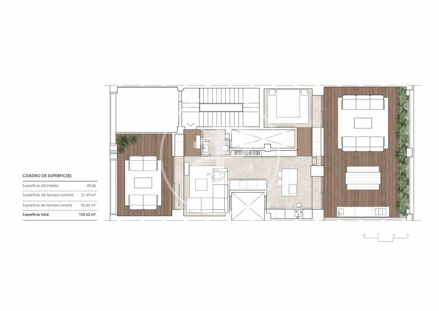 1 bedroom Penthouse for rent in Valencia city - € 2,300 (Ref: 9861932)
