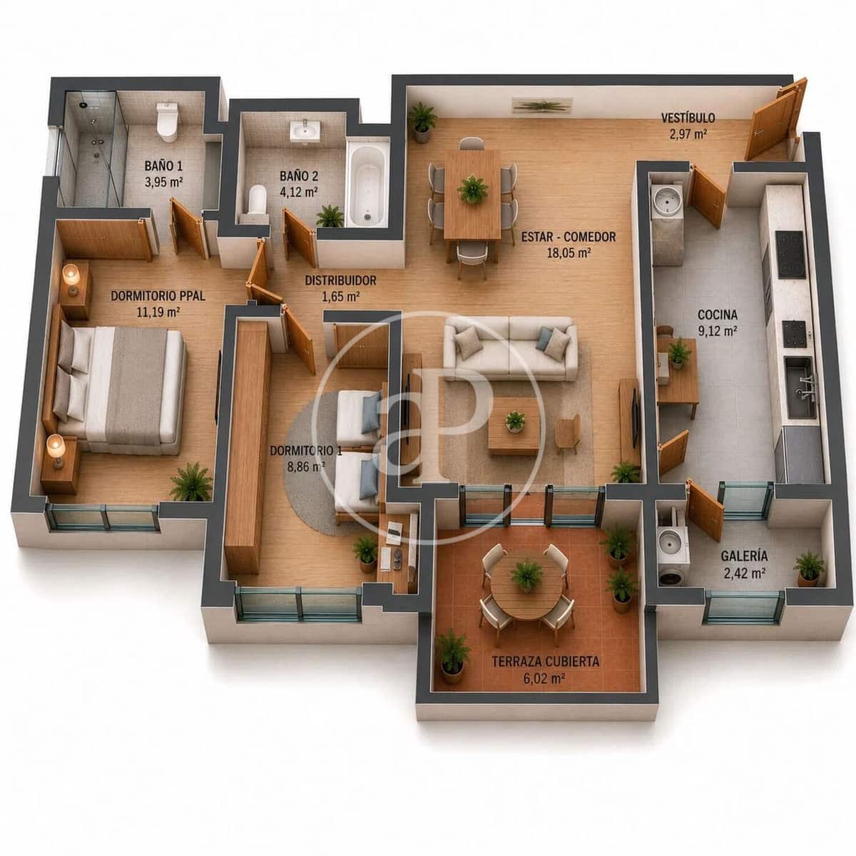 2 soverom Leilighet til leie i Valencia by med svømmebasseng garasje - € 1 600 (Ref: 9881995)