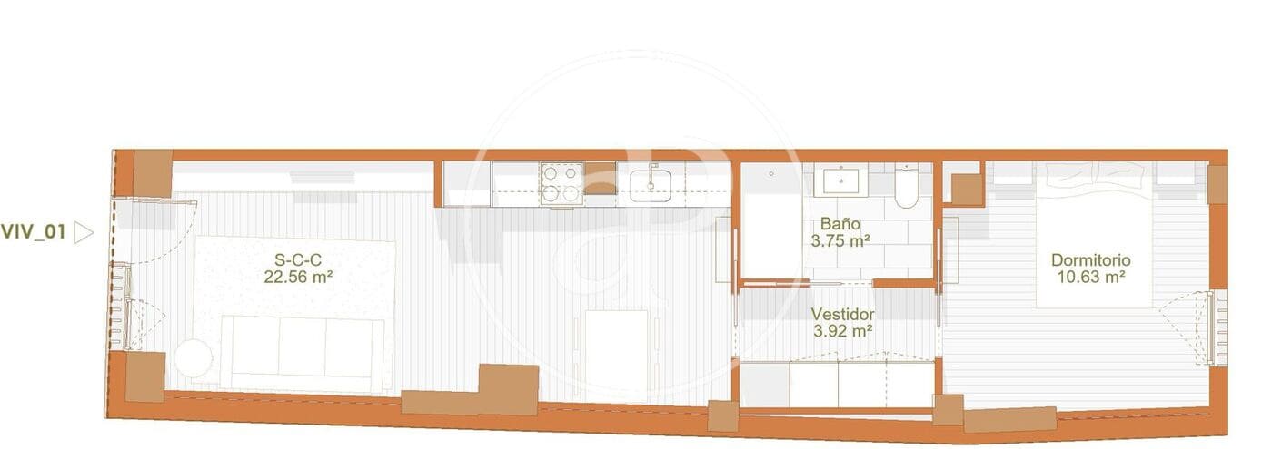 1 soveværelse Lejlighed til salg i Valencia by - € 410.000 (Ref: 9949867)