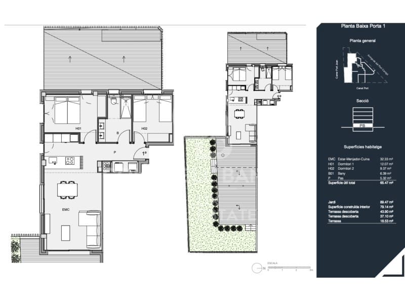 2 soverom Leilighet til salgs i Santa Margarida med svømmebasseng - € 374 000 (Ref: 9543369)