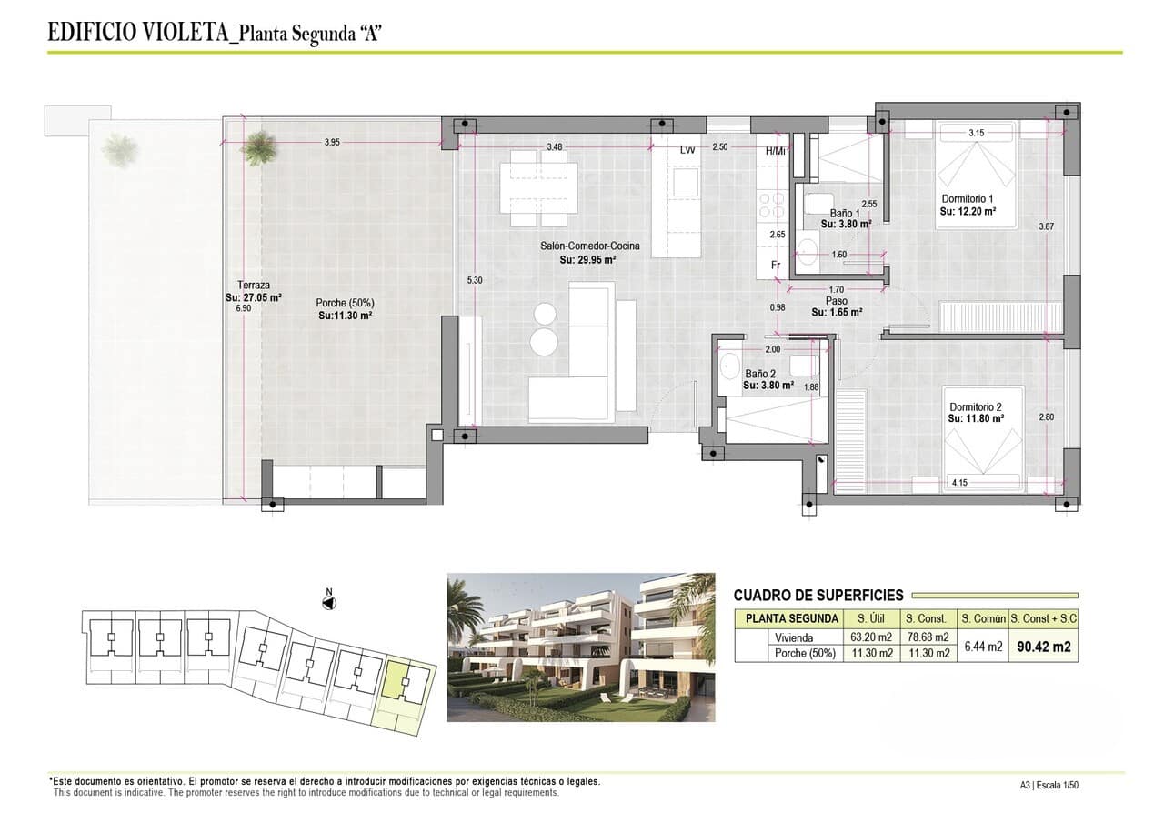 2 makuuhuone Huoneisto myytävänä paikassa Condado de Alhama mukana uima-altaan - 208 425 € (Ref: 9653359)