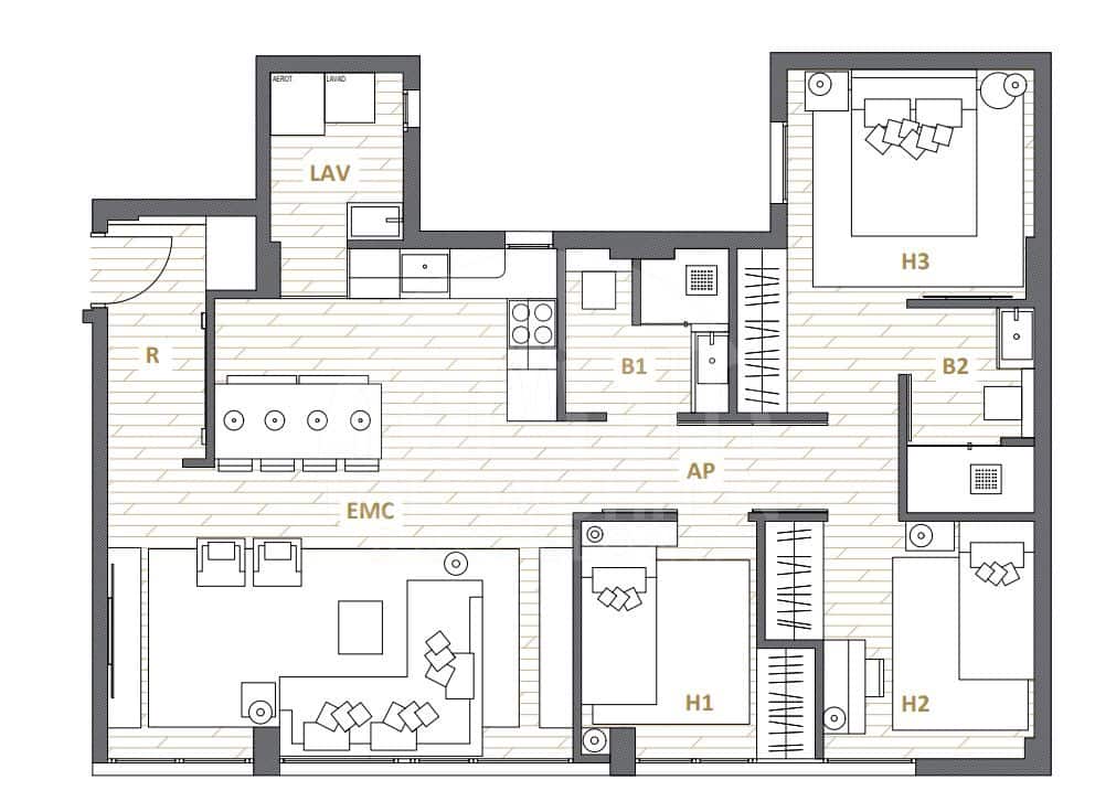 3 soveværelse Lejlighed til salg i Barcelona by - € 570.000 (Ref: 10088414)