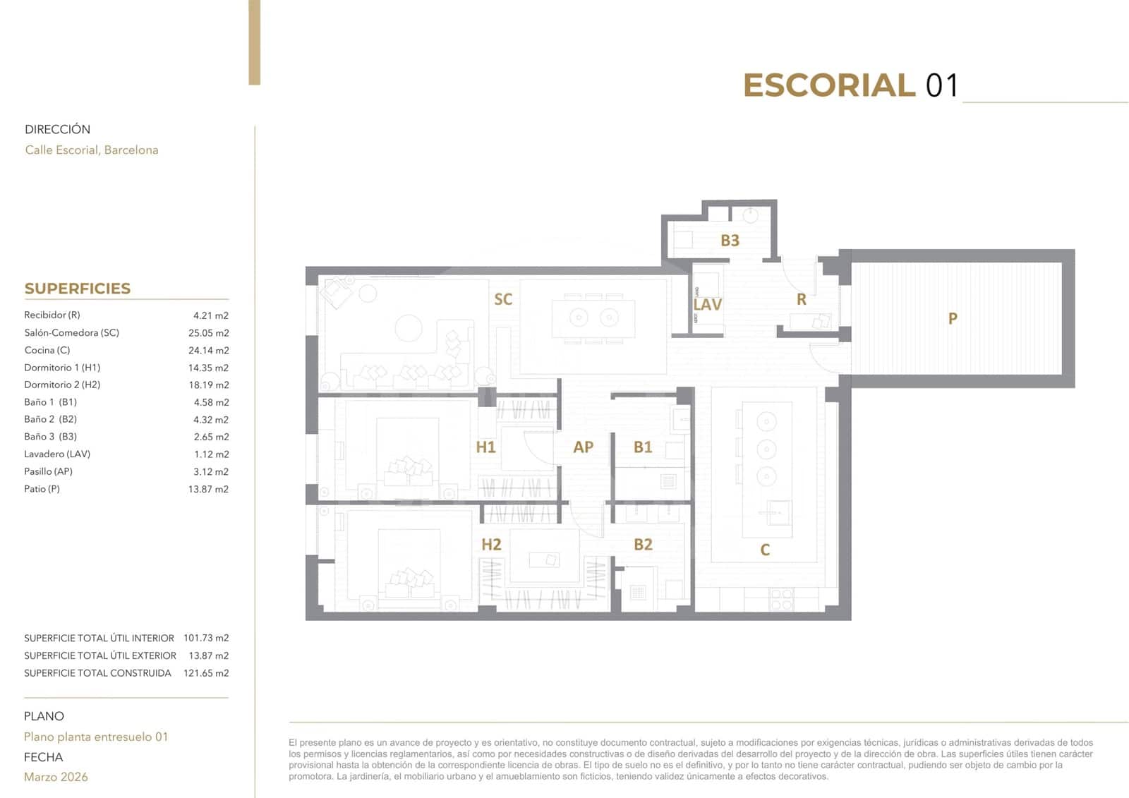 2 soveværelse Lejlighed til salg i Barcelona by med garage - € 645.000 (Ref: 10088417)