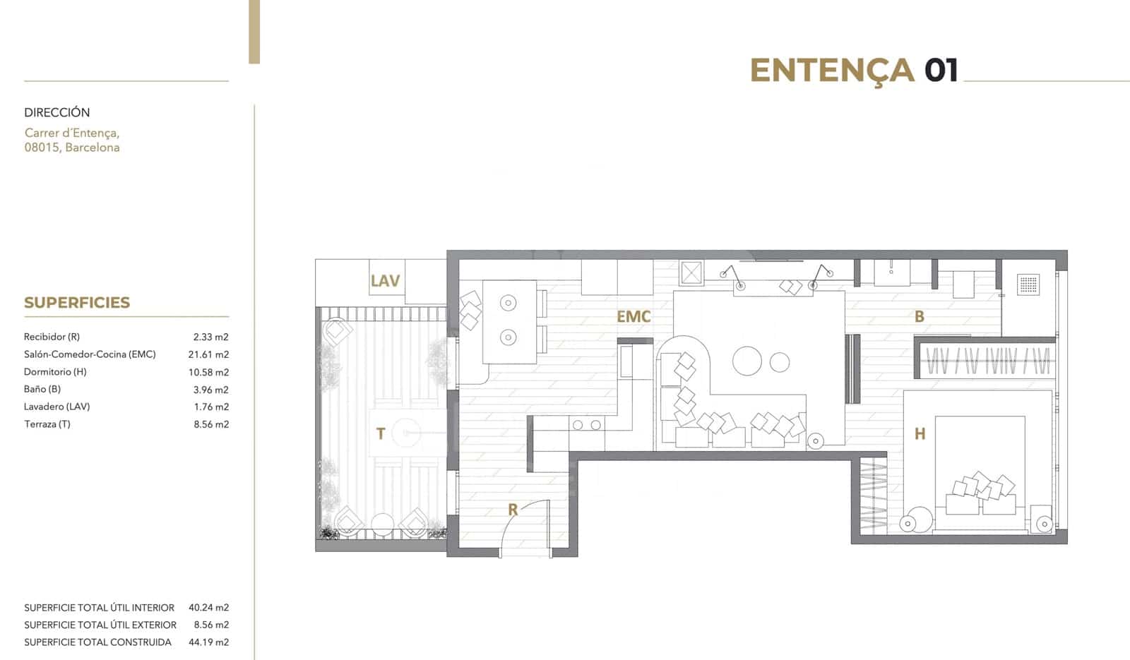 Apartamento de 1 habitación en Barcelona ciudad en venta - 395.000 € (Ref: 10101281)