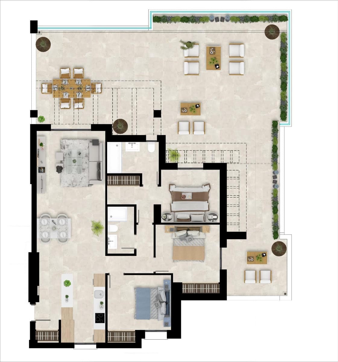 3 soveværelse Lejlighed til salg i Bahia de Casares med swimmingpool garage - € 405.000 (Ref: 10185167)