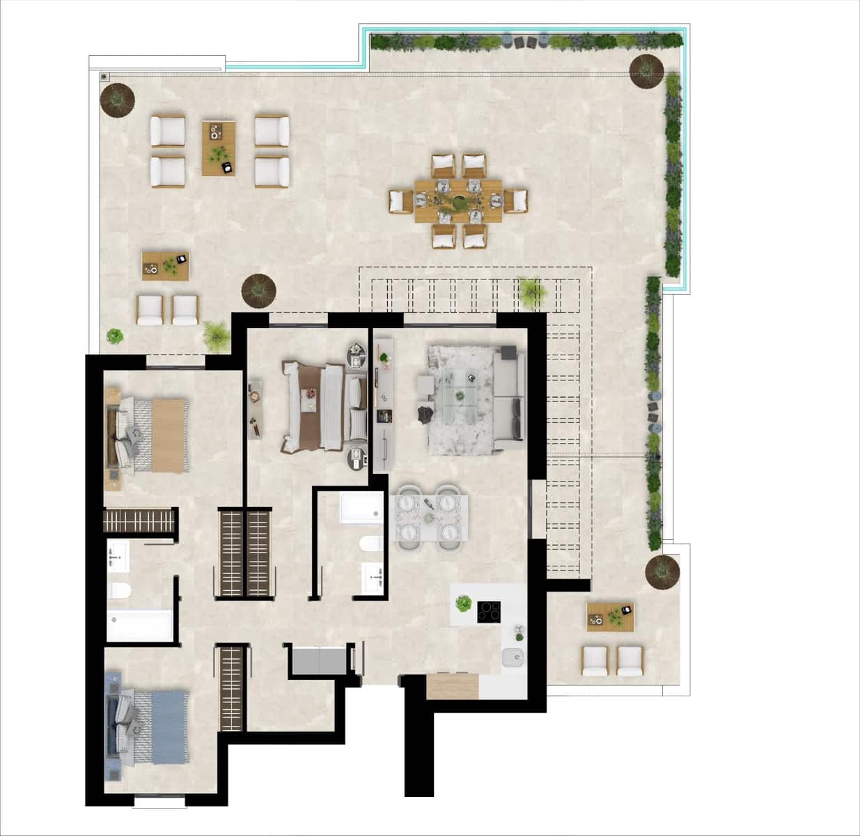 3 soverom Penthouse til salgs i Bahia de Casares med svømmebasseng garasje - € 535 000 (Ref: 10185168)