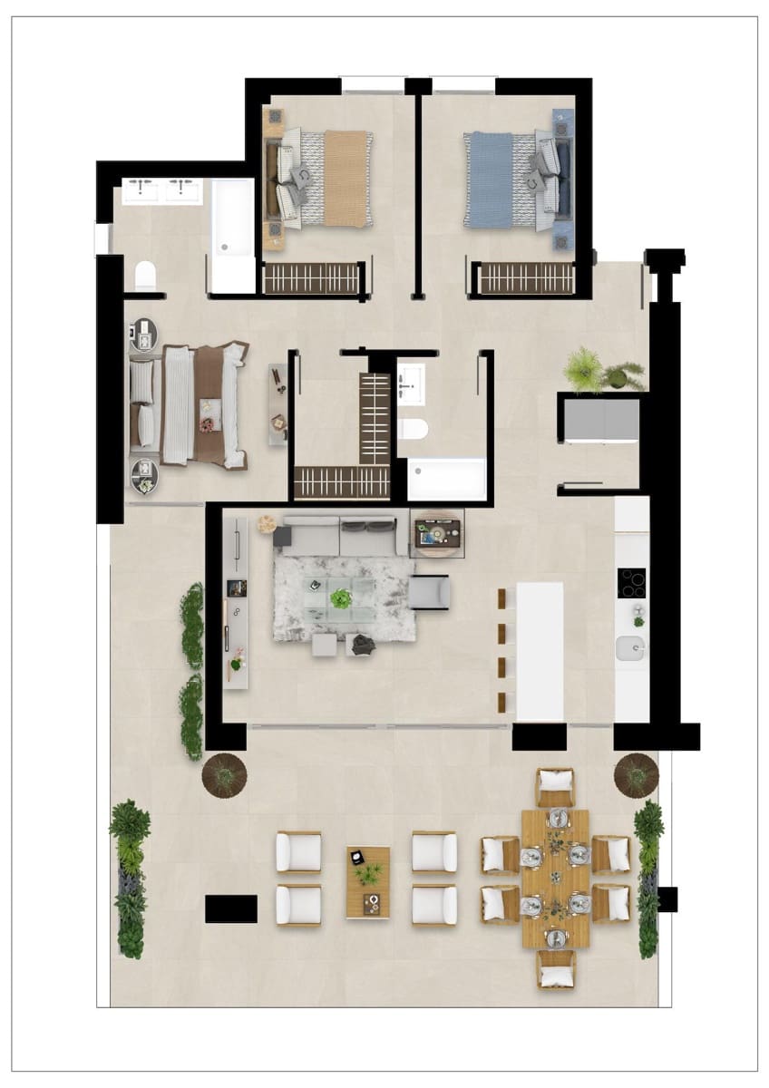 3 chambre Appartement à vendre à San Roque avec piscine garage - 460 000 € (Ref: 10185174)