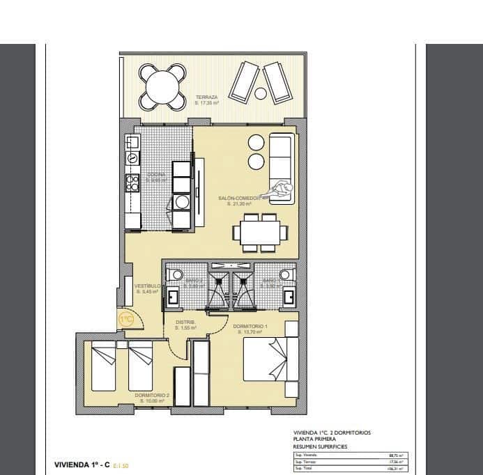 2 soveværelse Lejlighed til salg i Finestrat med swimmingpool garage - € 350.000 (Ref: 7625805)