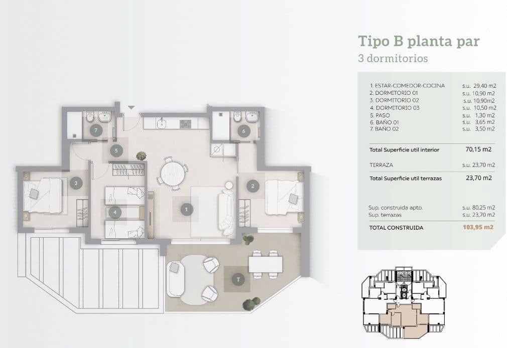 3 soveværelse Lejlighed til salg i Calpe / Calp med swimmingpool garage - € 411.000 (Ref: 7833753)
