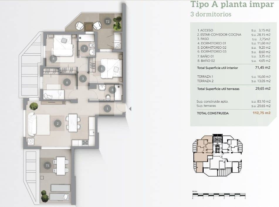 3 soveværelse Lejlighed til salg i Calpe / Calp med swimmingpool garage - € 411.000 (Ref: 7833753)