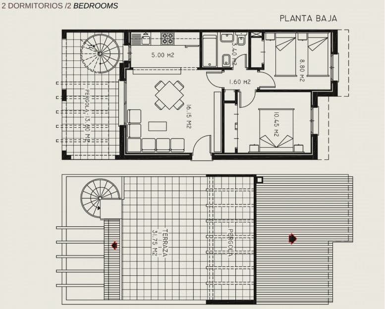 2 soveværelse Lejlighed til salg i Calpe / Calp med swimmingpool garage - € 240.000 (Ref: 8707611)
