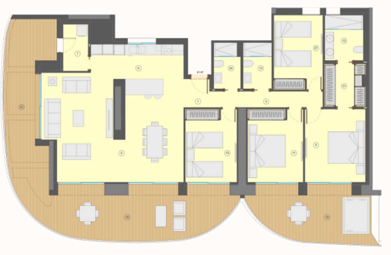 3 soveværelse Lejlighed til salg i Benidorm med swimmingpool garage - € 1.512.000 (Ref: 9265188)