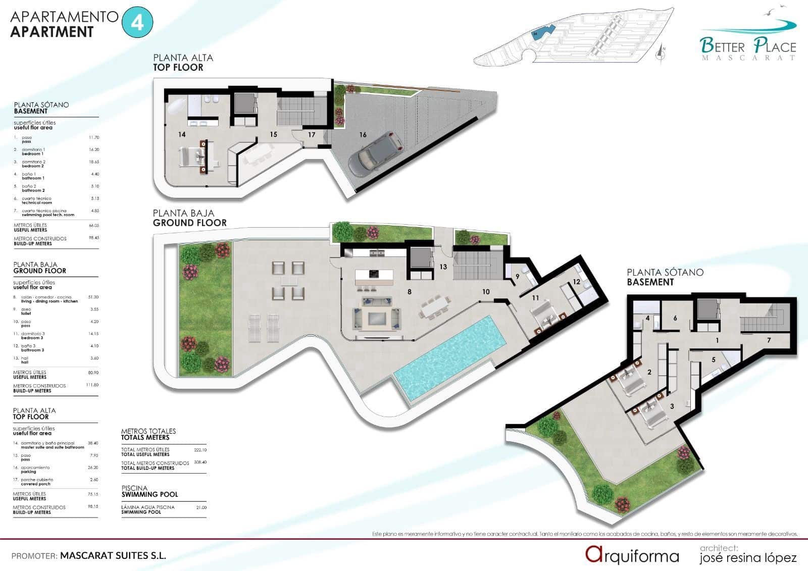 4 soveværelse Penthouse til salg i Altea med swimmingpool garage - € 3.200.000 (Ref: 9661626)