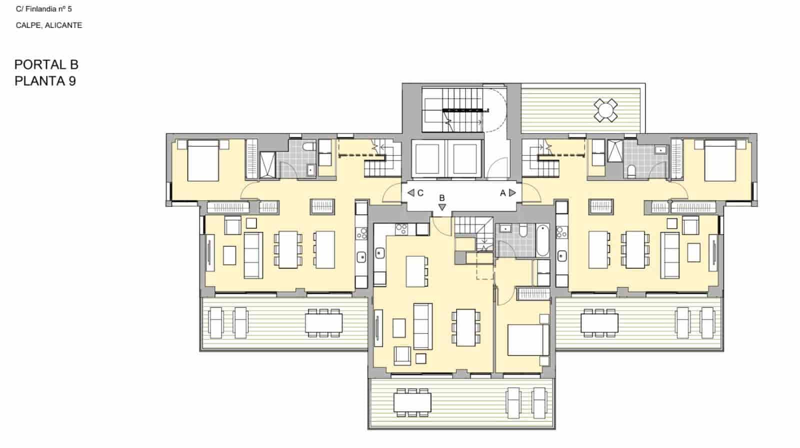 3 slaapkamer Penthouse te koop in Calpe / Calp met zwembad garage - € 694.000 (Ref: 9721382)