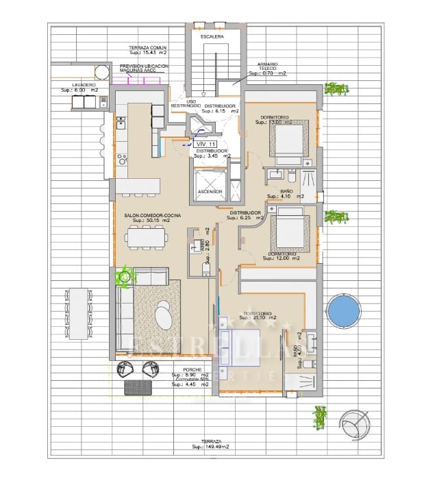 3 slaapkamer Penthouse te koop in Aguilas met zwembad garage - € 880.000 (Ref: 8123395)