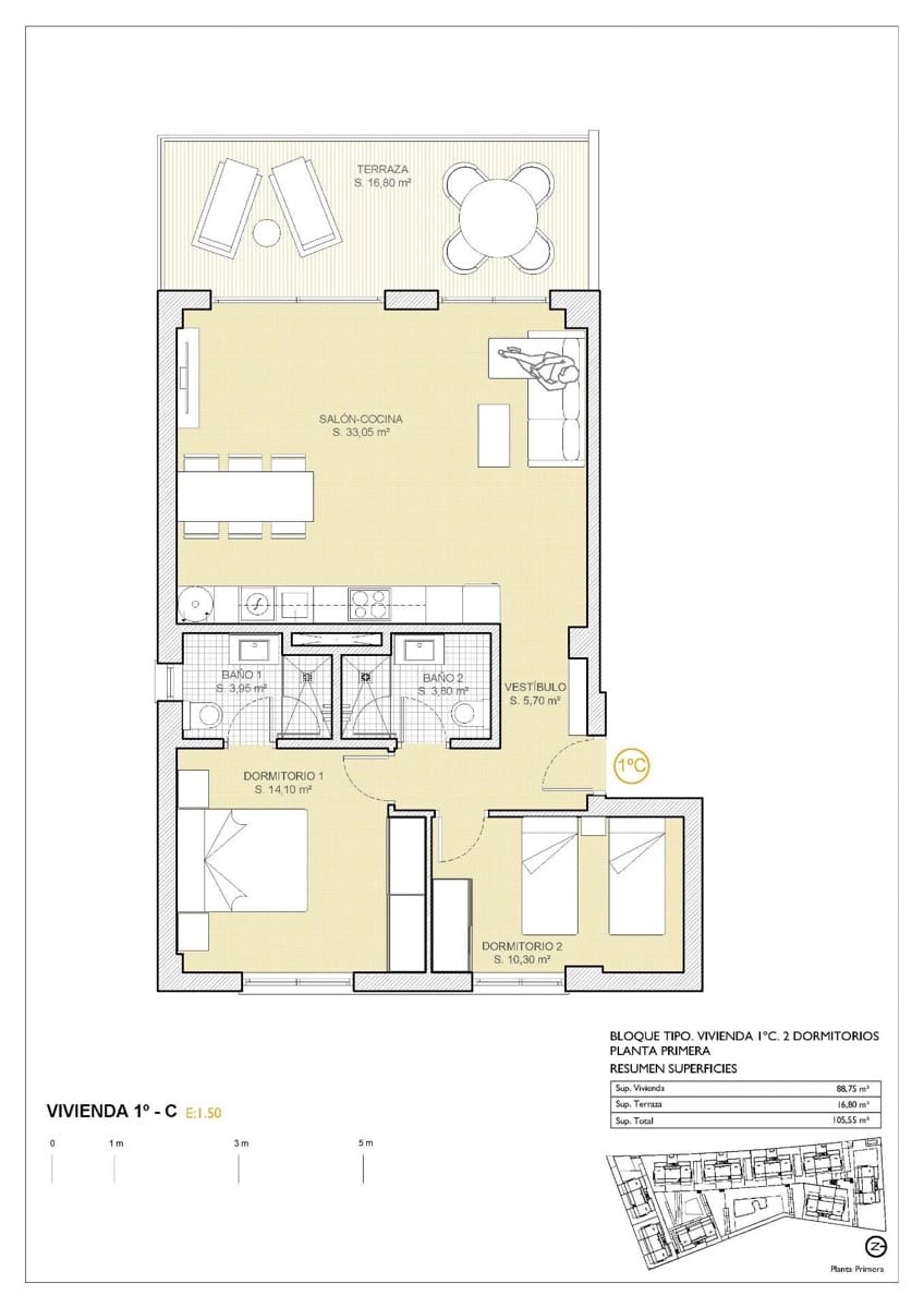 Apartamento de 2 habitaciones en Finestrat en venta con piscina - 345.000 € (Ref: 9191630)
