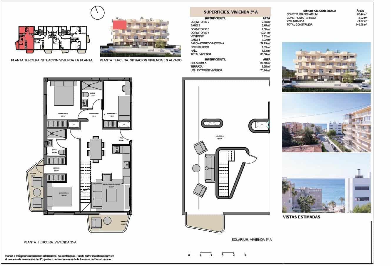 3 camera da letto Attico in vendita in Playa de Muchavista con piscina - 600.000 € (Rif: 9521548)