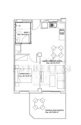 1 soverom Leilighet til salgs i Cala de Finestrat, Finestrat med svømmebasseng garasje - € 286 750 (Ref: 9789648)
