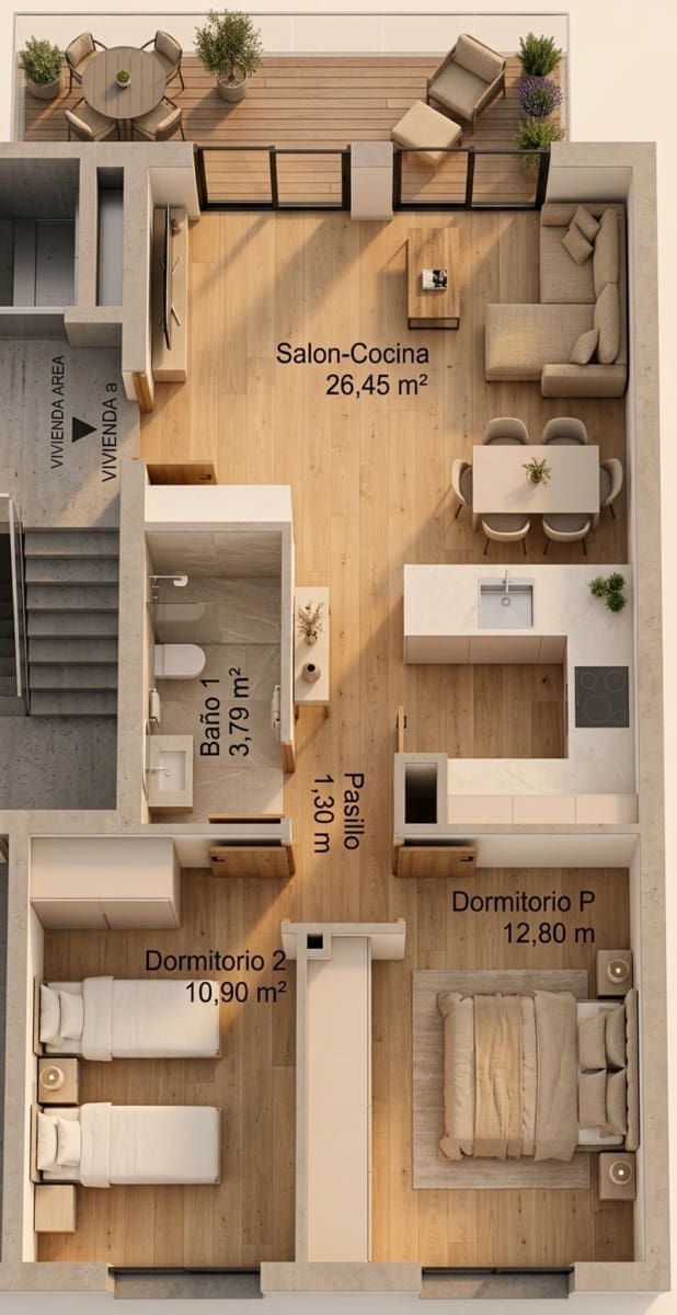 2 Zimmer Wohnung zu verkaufen in Las Gabias mit Garage - 158.000 € (Ref: 9998813)