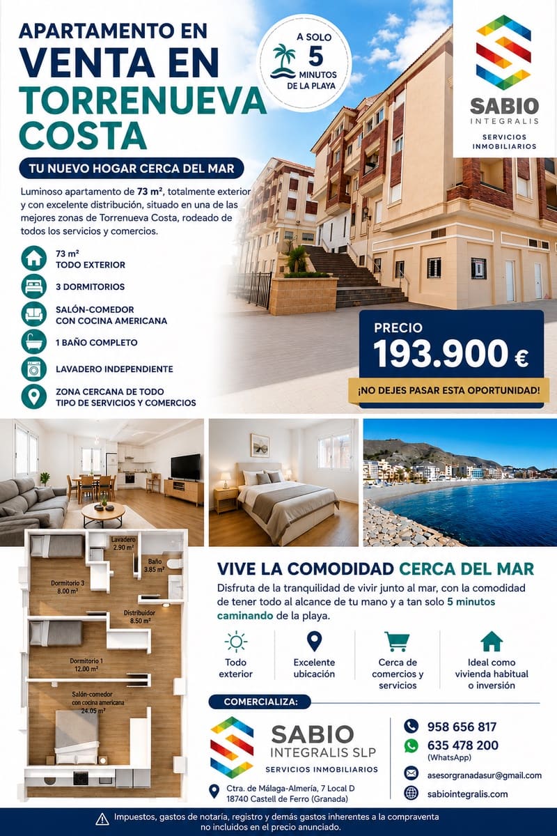 3 bedroom Flat for sale in Torrenueva - € 193,900 (Ref: 9921688)