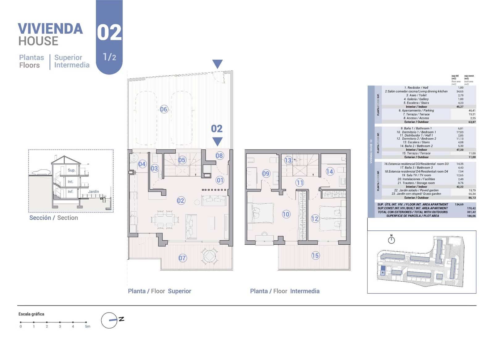 4 soveværelse Semi-Rækkehus til salg i La Nucia med swimmingpool garage - € 427.000 (Ref: 8590314)