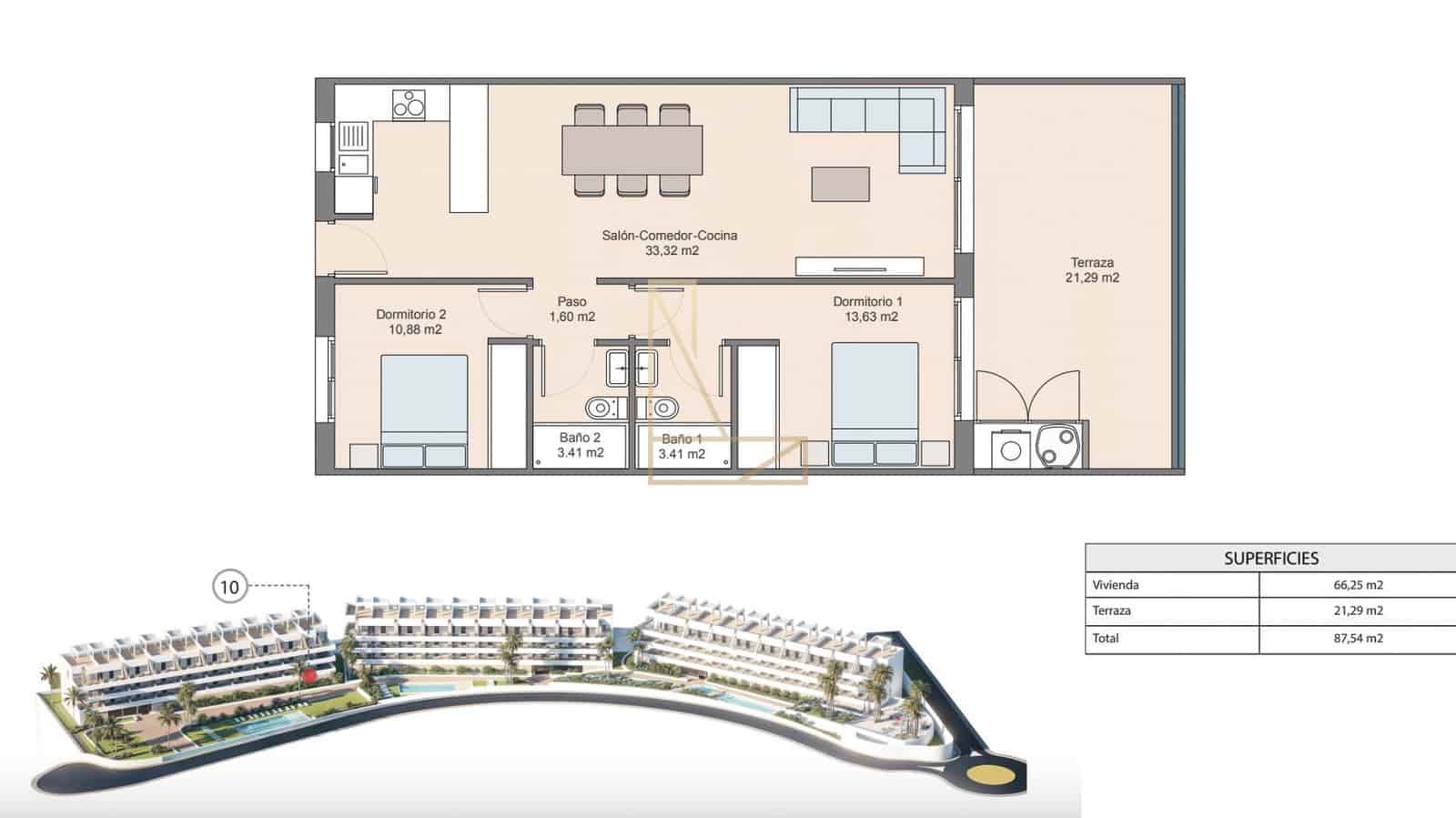 2 bedroom Apartment for sale in Finestrat with pool garage - € 279,900 (Ref: 8990389)