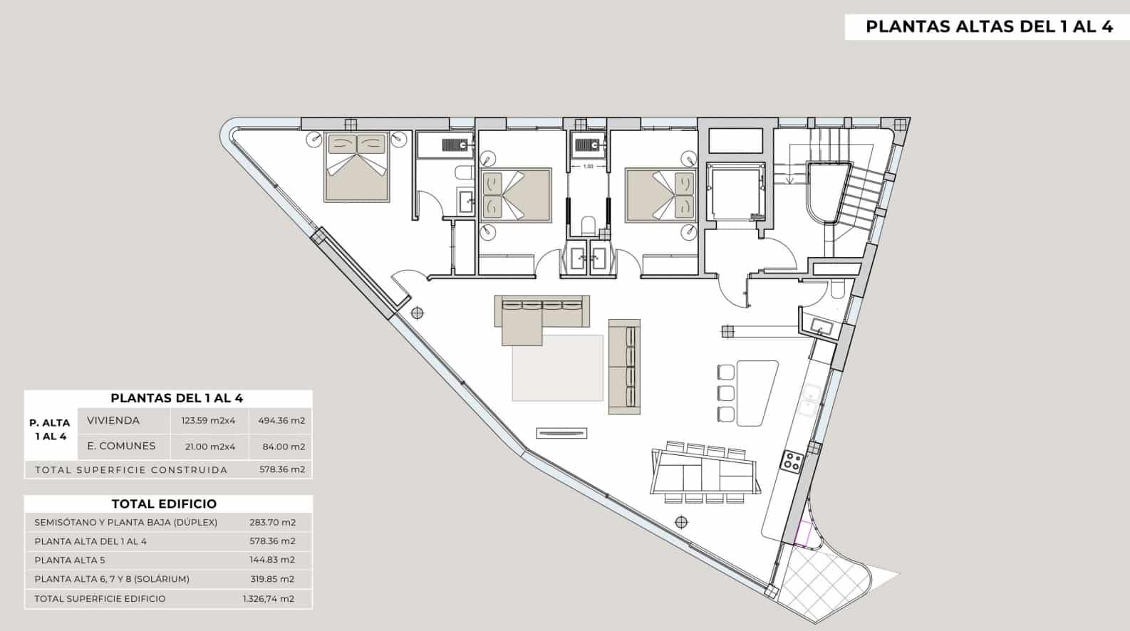 3 bedroom Apartment for sale in Benidorm with pool garage - € 1,300,000 (Ref: 9013596)