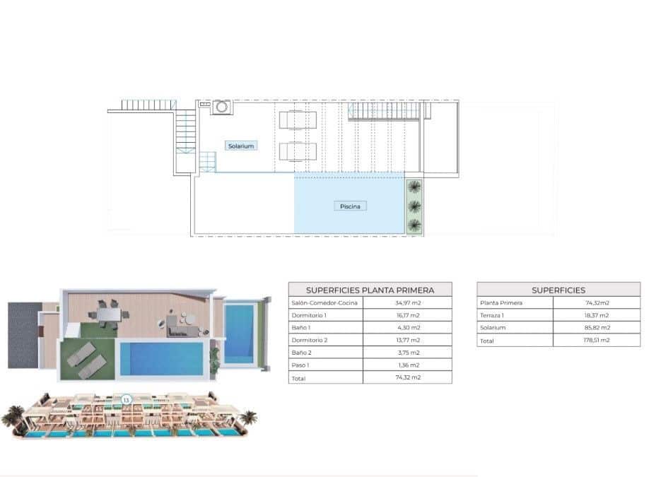 2 sovrum Bungalow till salu i Finestrat med pool garage - 374 900 € (Ref: 9202159)