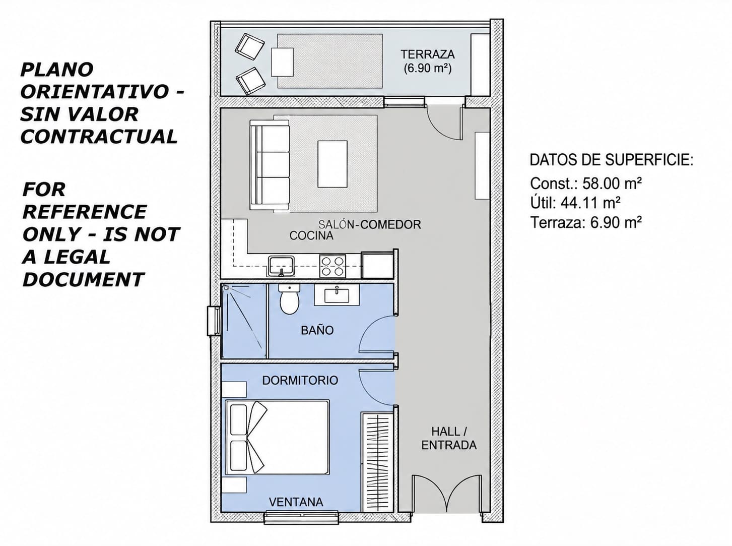 1 soverom Leilighet til salgs i Calpe / Calp - € 159 000 (Ref: 10077665)