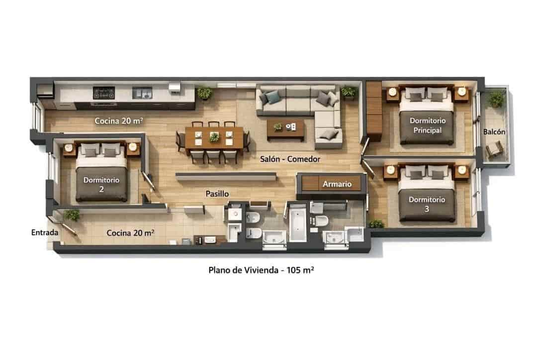 3 bedroom Flat for sale in Valencia city - € 230,000 (Ref: 9532114)