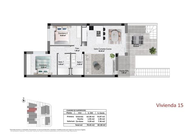 2 camera da letto Bungalow in vendita in Pilar de la Horadada ciudad, Pilar de la Horadada con piscina garage - 319.900 € (Rif: 10006086)