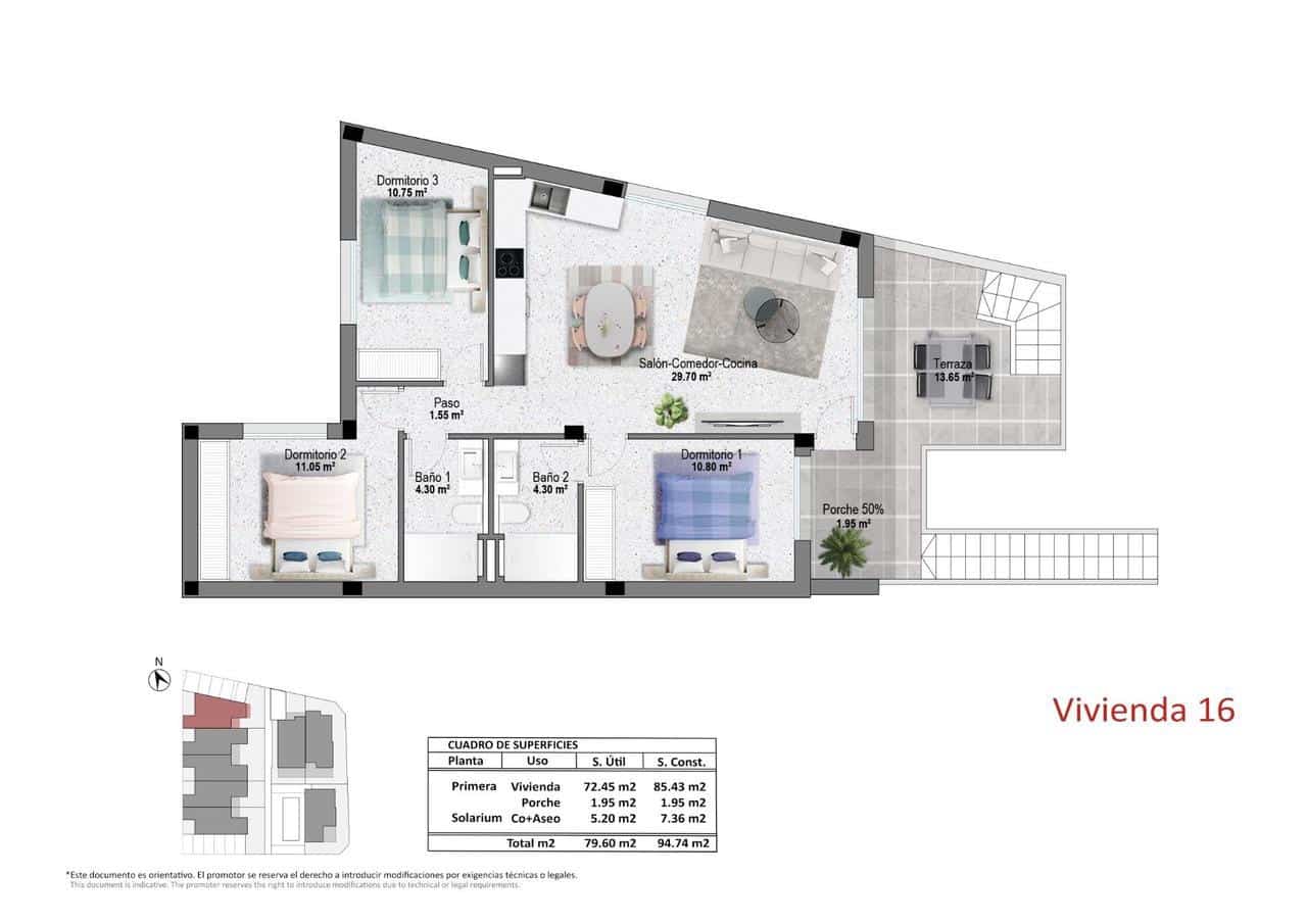 3 slaapkamer Bungalow te koop in Pilar de la Horadada met zwembad garage - € 339.900 (Ref: 10006090)