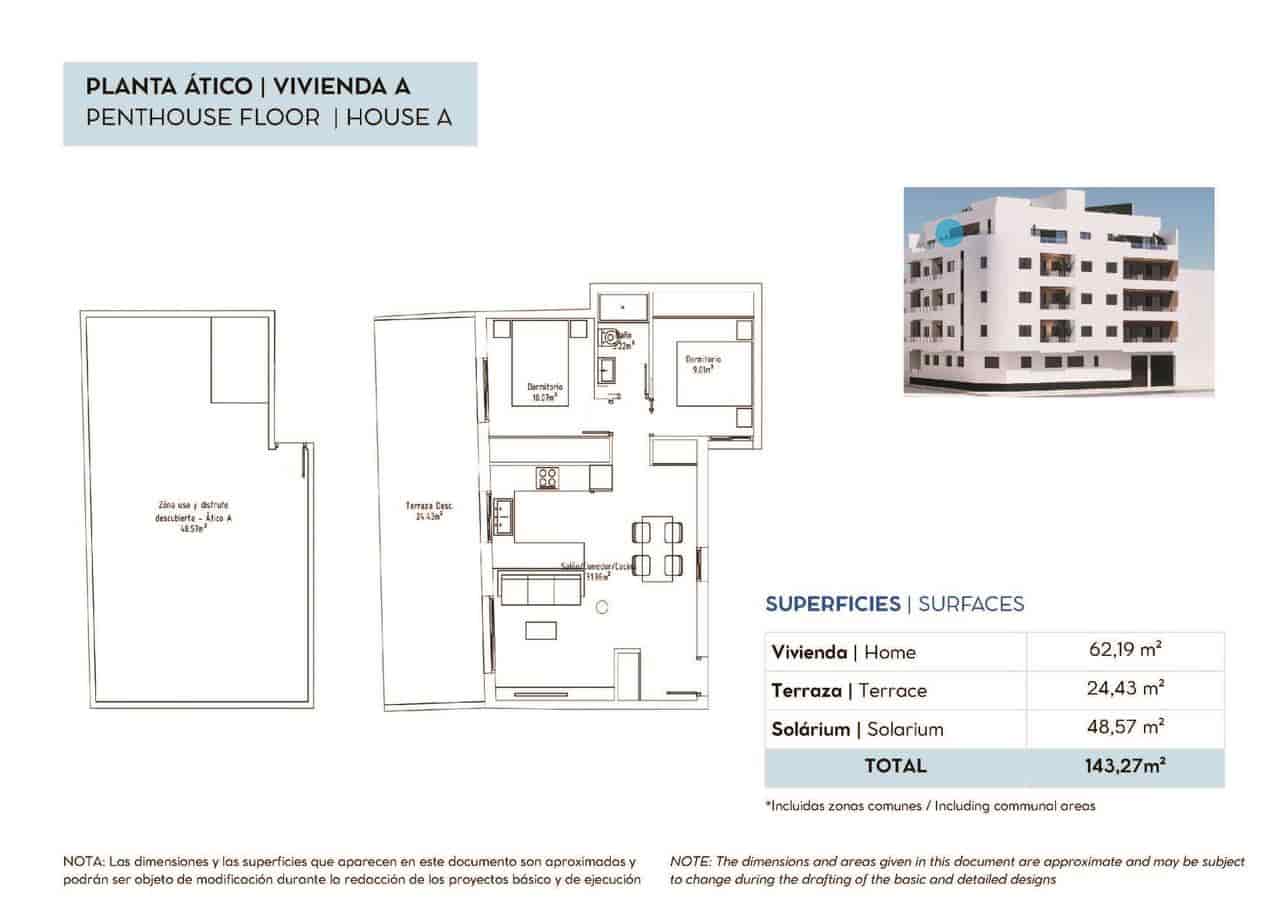 2 soveværelse Penthouse til salg i Torrevieja med garage - € 280.000 (Ref: 10007871)