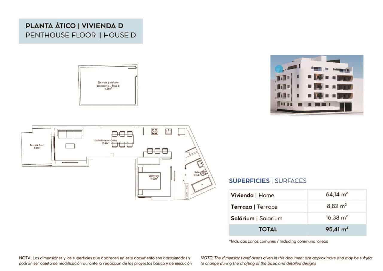 1 chambre Penthouse à vendre à Torrevieja avec garage - 229 000 € (Ref: 10007872)