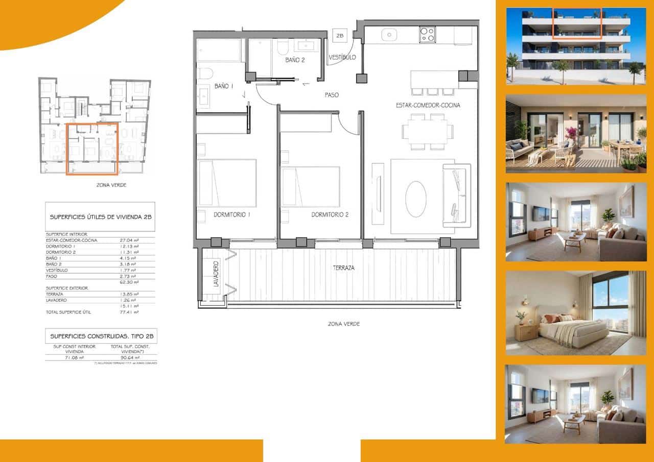 2 soverom Penthouse til salgs i Benijofar med svømmebasseng garasje - € 284 900 (Ref: 10015810)