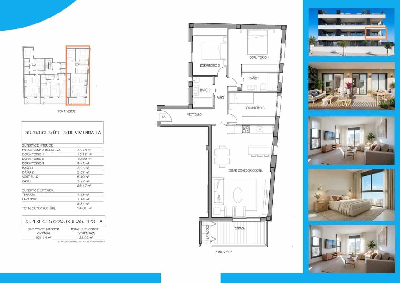 3 soverom Leilighet til salgs i Benijofar med svømmebasseng garasje - € 396 900 (Ref: 10016498)