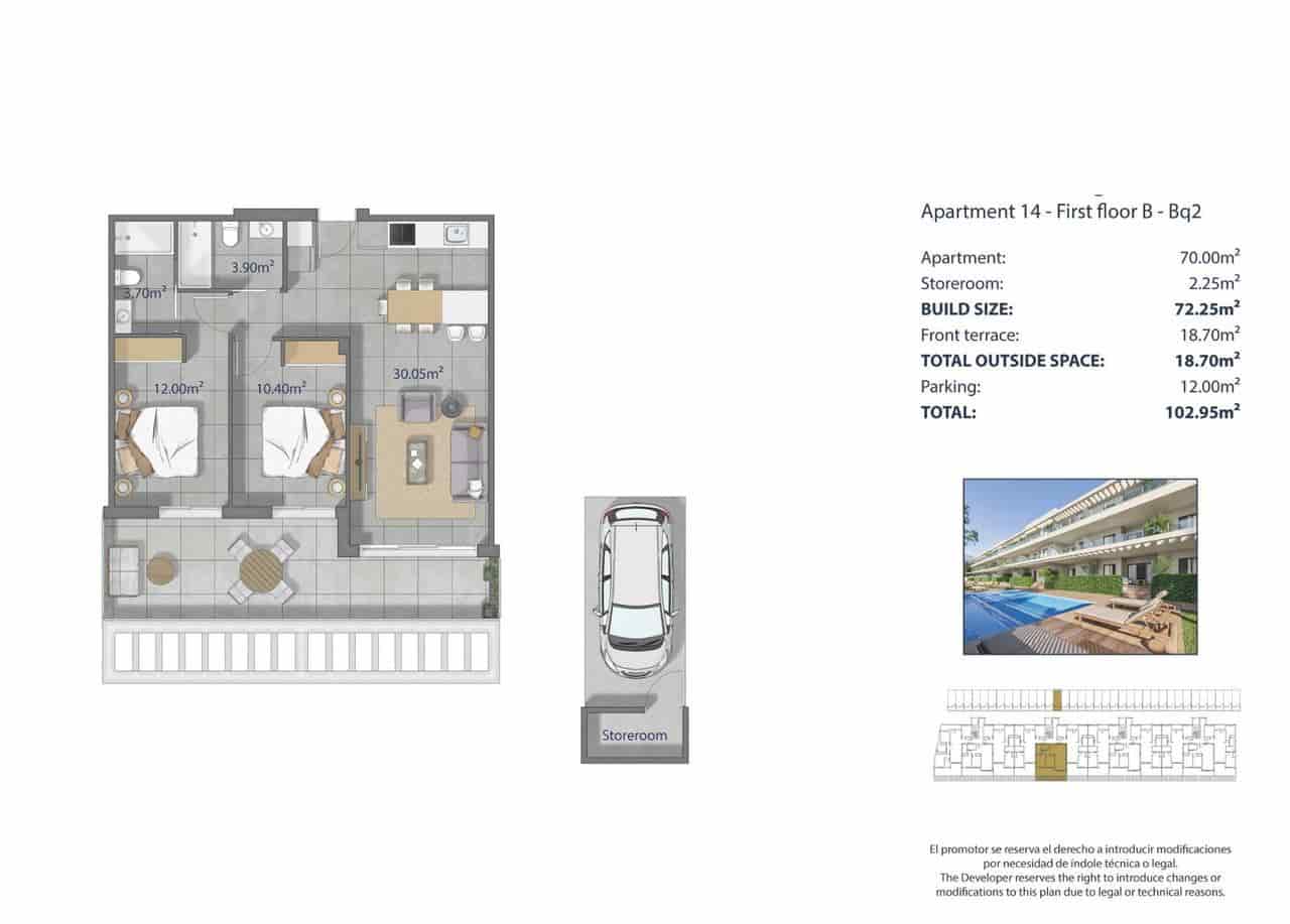 2 camera da letto Appartamento in vendita in Los Narejos con piscina garage - 339.000 € (Rif: 10016500)
