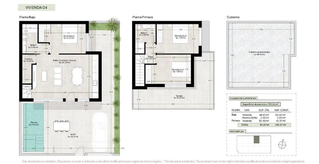 3 soveværelse Villa til salg i Condado de Alhama, Alhama de Murcia med swimmingpool garage - € 369.000 (Ref: 10021795)