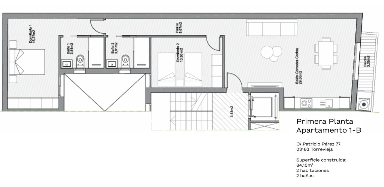 2 slaapkamer Appartement te koop in Torrevieja met zwembad - € 309.000 (Ref: 10024582)